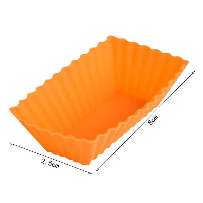 5pcs rectanglar eco-friendly silicone cake moulds for cupcake chocolate ice-cream makers | Дом и сад