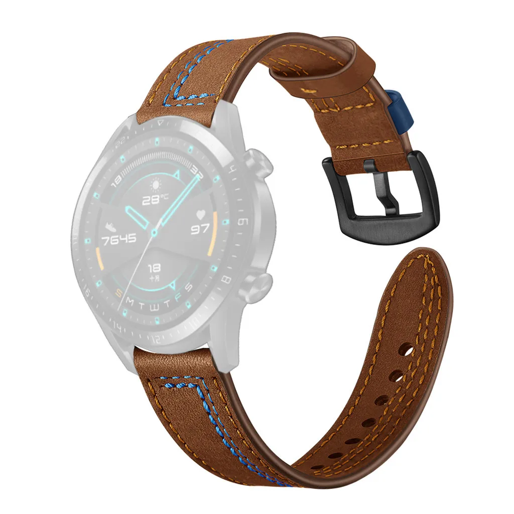 Кожаный сменный ремешок для наручных часов смарт Huawei GT2 42 мм 46