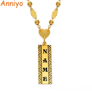 Ожерелья-подвески Anniyo с именем на заказ, Гуам, Гавайские ювелирные изделия Kiribati, подарок на африканвечерние #205221