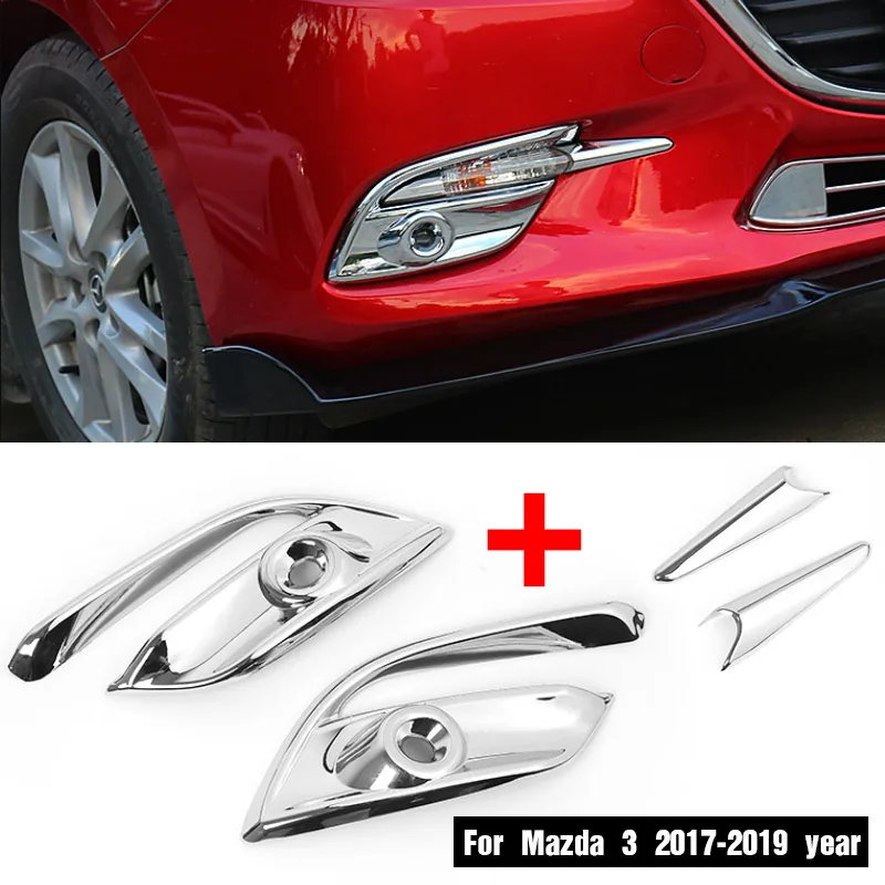 Hivotd для Mazda 3 Axela аксессуар ABS хромированный передний задний противотуманный светильник декоративная полоска крышка рамка Отделка Внешний стиль автомобиля - Цвет: Style 3