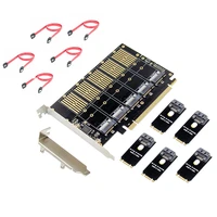 pcie x16 to 5 ports m 2 ngff b key sata 6gbps adapter expansion card add 5x b key ssd or sata hard drive to laptop pc
