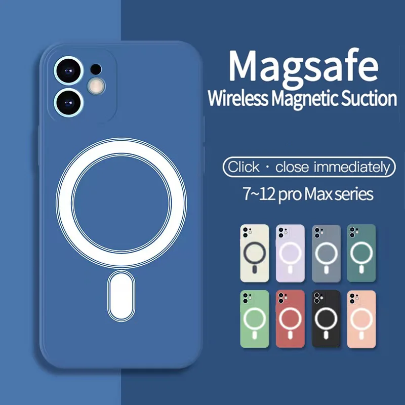 

2022 New Liquid Silicone Magnetic Phone Case for iPhone 12 13 Pro 11 Max 11 X Xs Xr 7 8 Plus Mini SE Magsafing Soft Cover