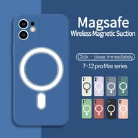 2022 new liquid silicone magnetic phone case for iphone 12 13 pro 11 max 11 x xs xr 7 8 plus mini se magsafing soft cover