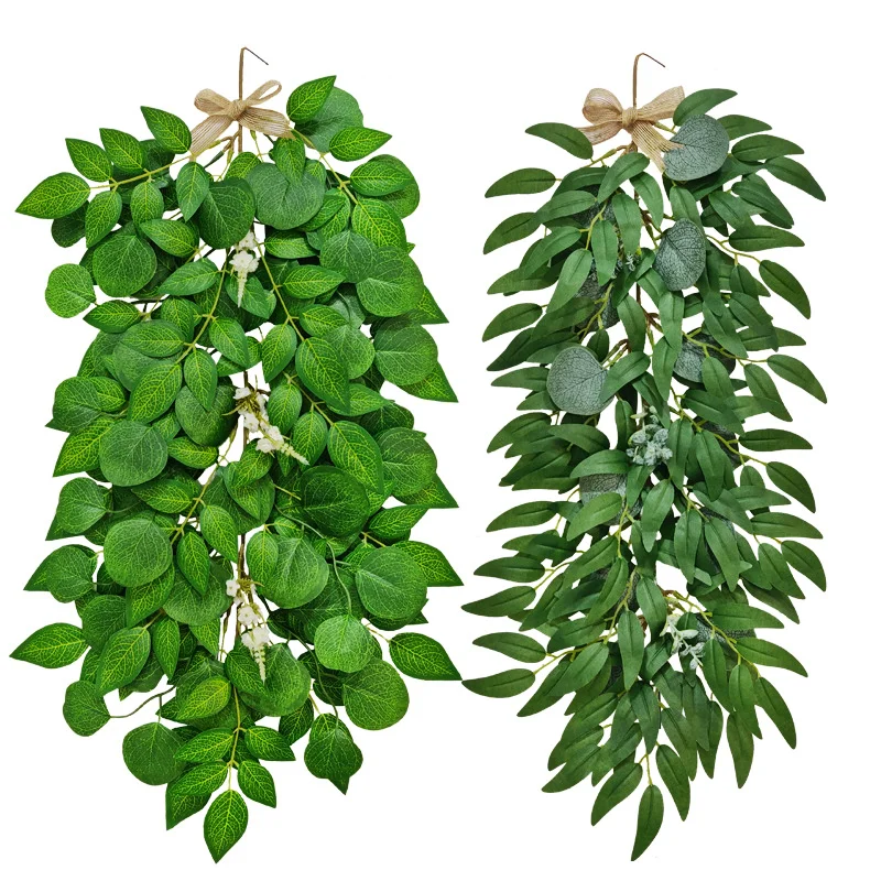

Artificial Plant Rattan Eucalyptus Leaf Pendant Decoration Nordic Hotel Home Restaurant Balcony Wall Hanging Decoration Fake Diy