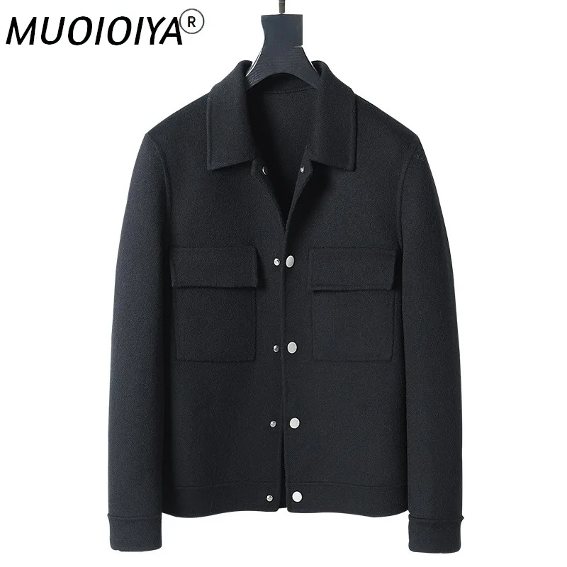 

2022 Autumn High Quality Coat Male Double-faced Woolen Coat Spring Black Real Wool Jacket Casaco Masculino Inverno Gm405