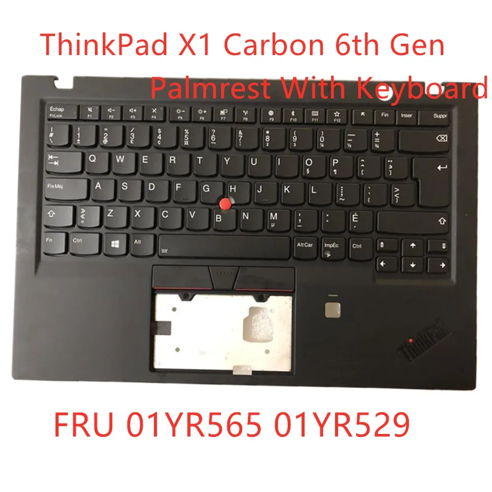 

New Palmrest Upper Case Keyboard Bezel Cover for Lenovo ThinkPad X1 Carbon 6th Gen 20KH 20KG W/FPR Hole 01YR565 01YR529
