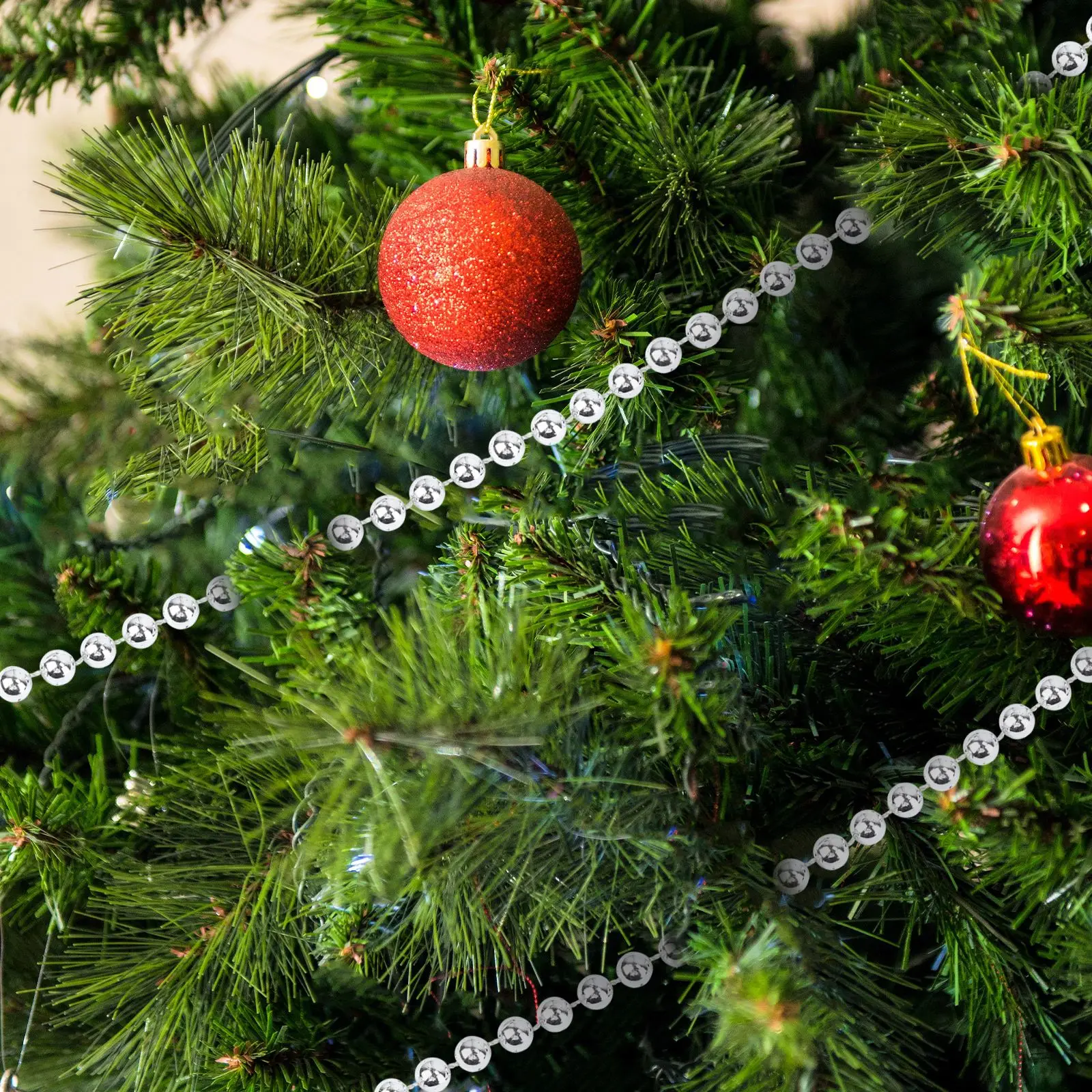 1pc Christmas Tree Beads Garland Strands Chain For Wreath Decoration ​Beads Decorative Party Xmas | Дом и сад