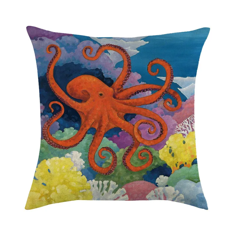 Летнее платье голубого океана Soft Shell био Морская звезда морской конек Осьминог