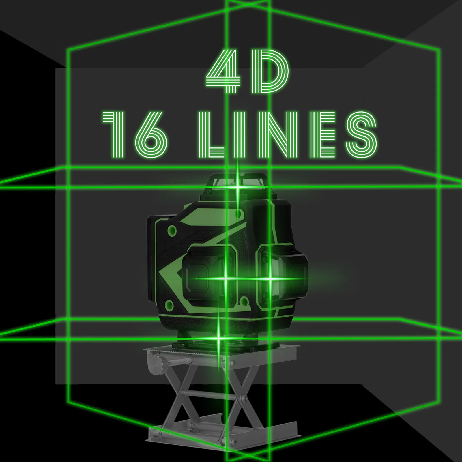 Профессиональный лазерный уровень 4D 16 линий горизонтальный и вертикальный крест