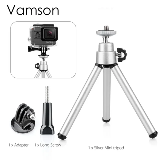 VP413-VP101-LS Vamson для Go Pro аксессуары мини масштабируемый монопод Штатив для GoPro Hero 8 7 6 5 4 forDJI OSMO Action для Xiaomi для Yi VP413 - Цвет: VP413-VP101-LS