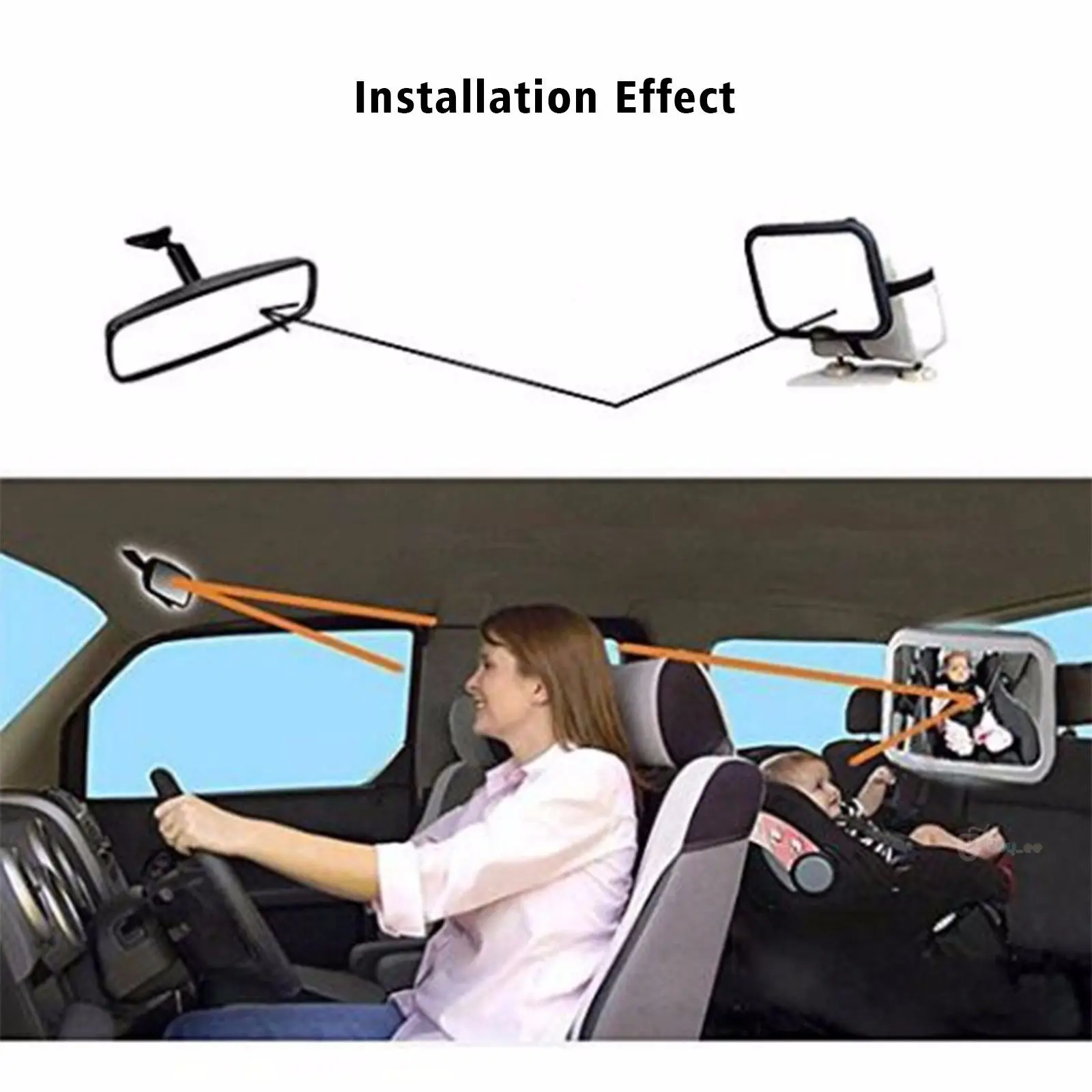 360 Degree Adjustment Car Rearview Mirror Baby Safety Adjustable Rear Seat For Babies Kids Accessories A30 | Автомобили и