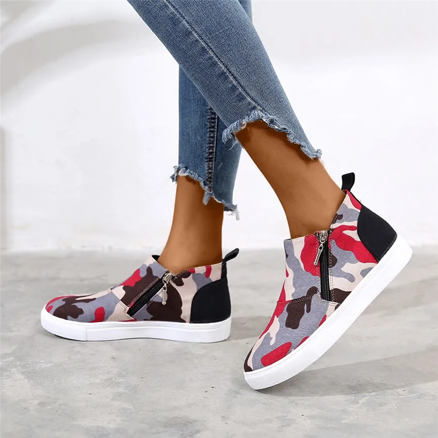 Леопардовые камуфляжные ботинки на двойной молнии в европейском и американском