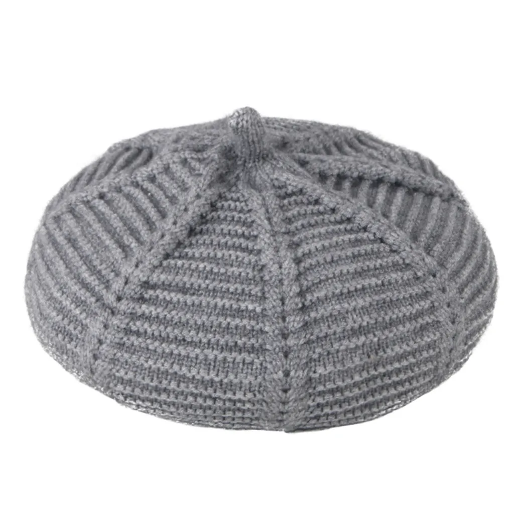 F Детский берет gorras, одноцветная полоска, шерстяная вязаная шапка в виде тыквы, boalar shlyapa Sombrero de nigno Czapka dziecienca sea4 - Цвет: F