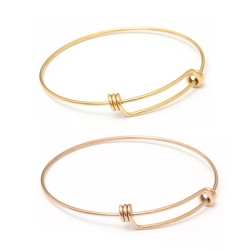 Новый простой браслет из нержавеющей стали 316L круглые регулируемые браслеты для