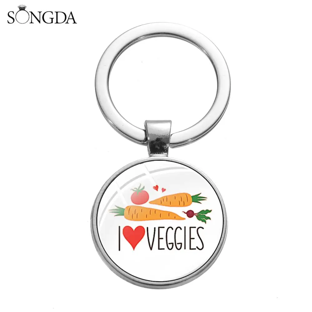 Модный брелок для ключей с надписью I Love Veggies | Украшения и аксессуары