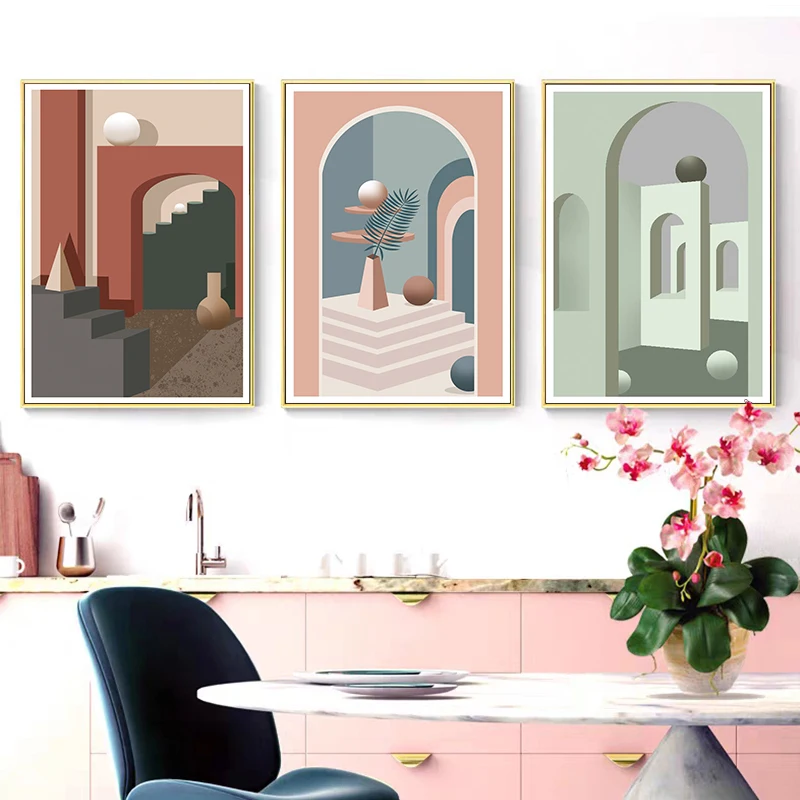 

Скандинавский коричневый абстрактный пейзаж, холст, художественные картины для гостиной, фотография, настенный постер, домашний декор