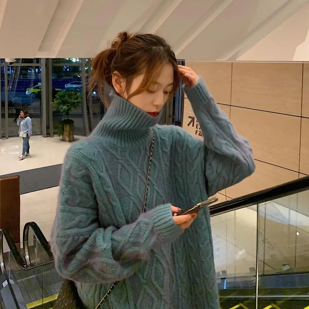 

Make firm offers ~ S easy languid is lazy in long turtle neck twist sweater knit wear thick gradient