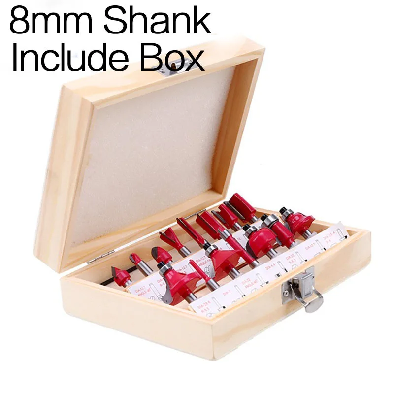 8mm (Include Box) 15 шт. 6,35 мм хвостовик фрезерный станок набор фрезов для дерева Карбид мельница Деревообработка Гравировка фрезерные инструменты - Длина режущей кромки: 8mm (Include Box)