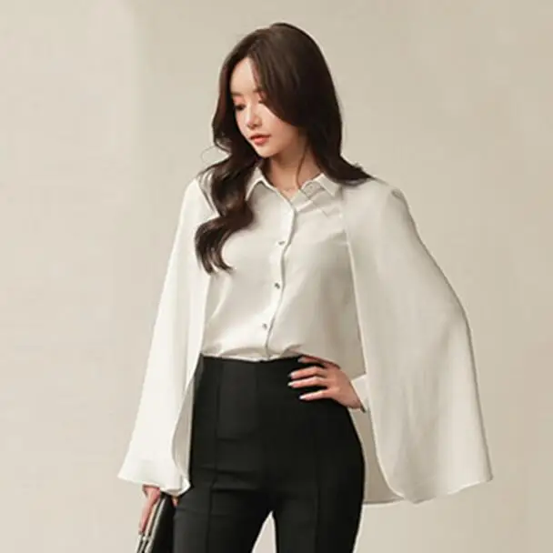 Весна 2020 длинный рукав белая накидка рубашки для женщин повседневные свободные
