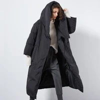 xs 7xl plus size winter over the knee longer fluffy duck down coat female oversized hooded thicker warm down coats wq124