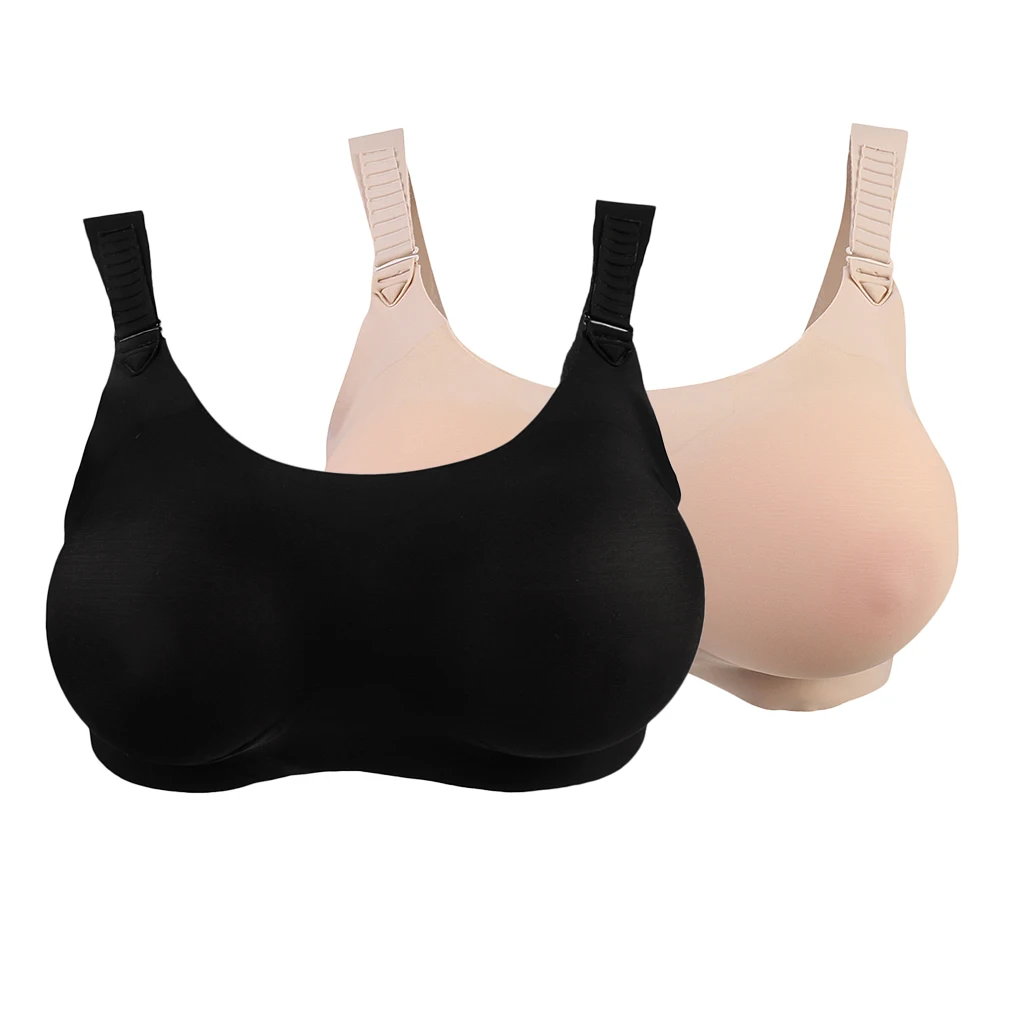 2Pack Silicone Pocket Bra Breast Forms Crossdresser Bra Mastectomy Bra 1000g