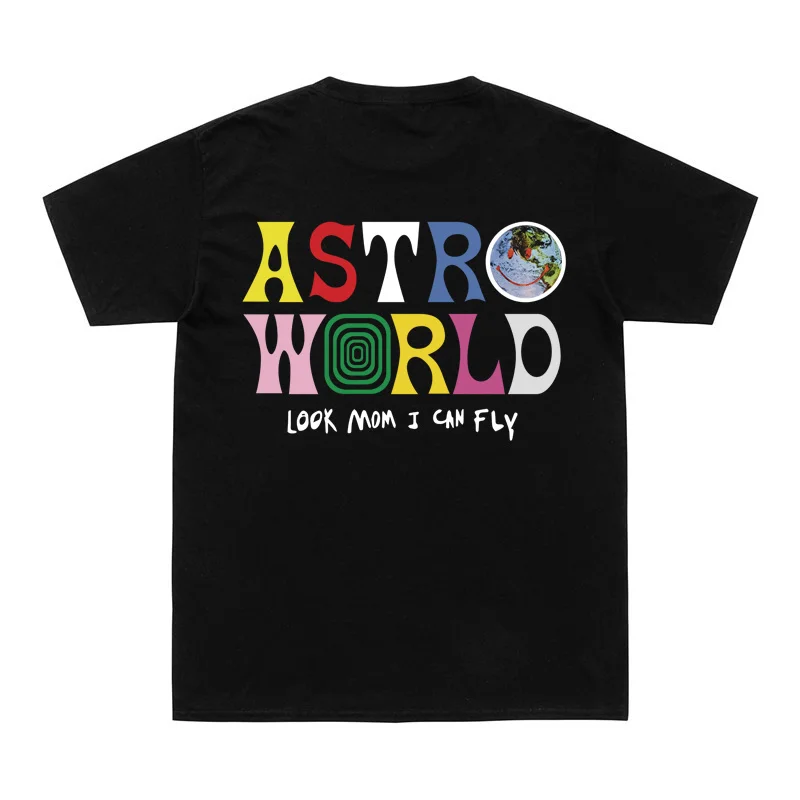 

2020 Hip Hop T Shirt Men Women Travis Scotts ASTROWORLD Harajuku cactus jack T-Shirts LOOK MOM I CAN FLY Letter Print Tees Tops