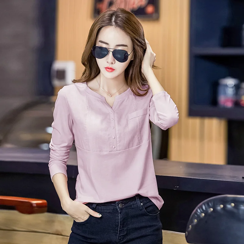 

2020 Women Short Sleeve Shirt Lady Top Cotton