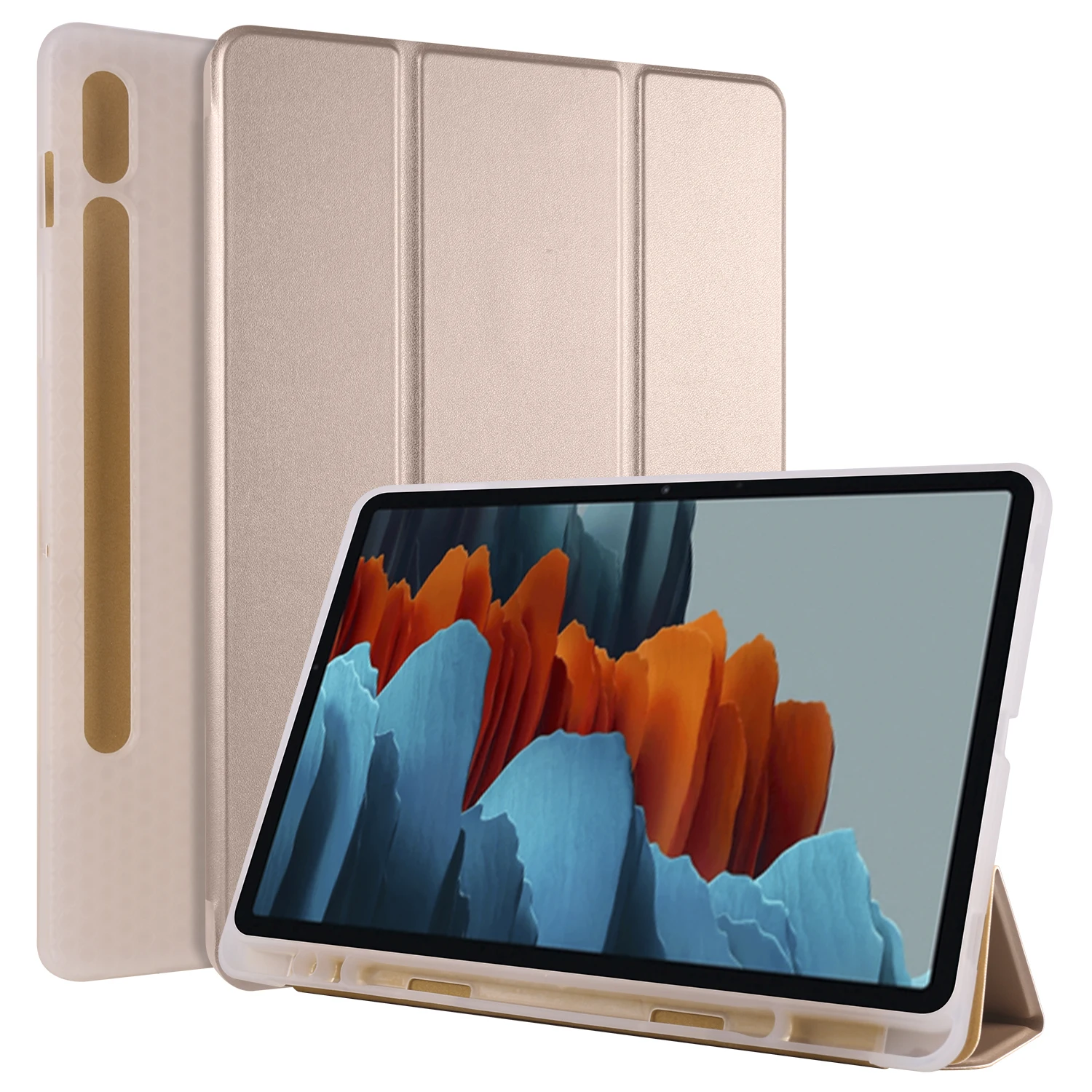 Мягкий чехол с держателем для ручки Samsung Galaxy Tab S7 T870 Plus T970 A7 T500 T505 S6 lite P610 |