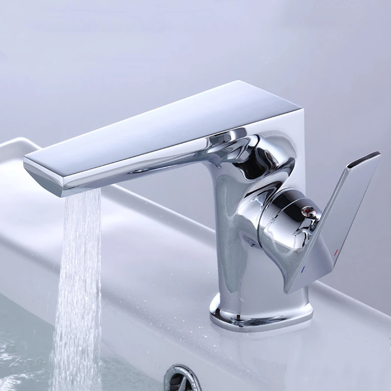

Bathroom Faucets Black/Chrome Single Handle Mixer Wash-basin Faucet Cold Hot Water Crane Sink Mixing Tap torneiras do banheiro