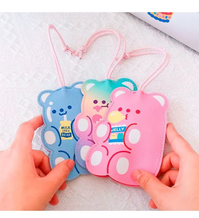 Мультяшный милый медведь брелок кольцо для ключей детей девочек чехол Корея