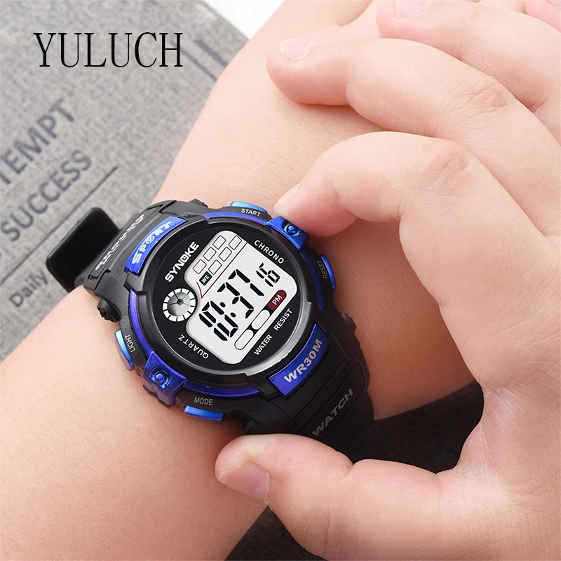 

YULUCH Boys week display repeater sports watch children's electronic watch luminous waterproof for watches