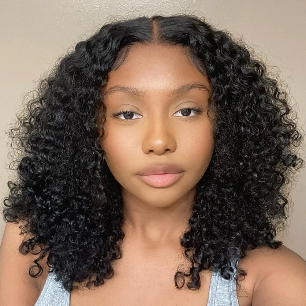 

Sogreat Short Bob Curly Human Hair Wigs for Black Women Pre Plucked Brazilian 13x1 Water Wave Lace Front Deep Wave Frontal Wig