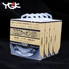 Японская оригинальная суперпрочная фторуглеродная рыболовная леска YGK 100 м 100%, углеродная леска, передняя проволочная прозрачная однонитевая леска