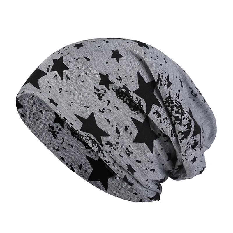 

Five-Pointed Star Print Head Hat Korean Fashion Women's Spring Autumn And Winter Cotton Double Thin Section Month Hat Pile Hat