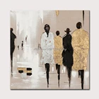 Настенная картина Mintura для гостиной, картины маслом на холсте, ручная роспись, абстрактная картина с пешеходами, домашний декор, картина без рамки