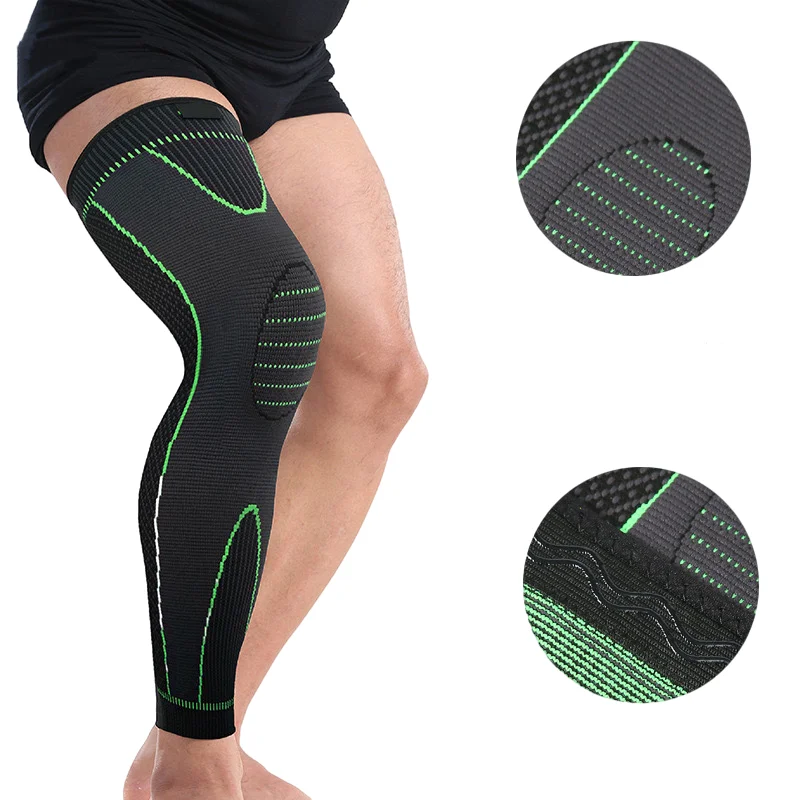 1 Шт. Зеленый Удлиненный Наколенник Компрессионные Бандажи Для Артрита Дышащая Защита Суставов Поддержка Облегчение Боли Тренировок Фитнес
