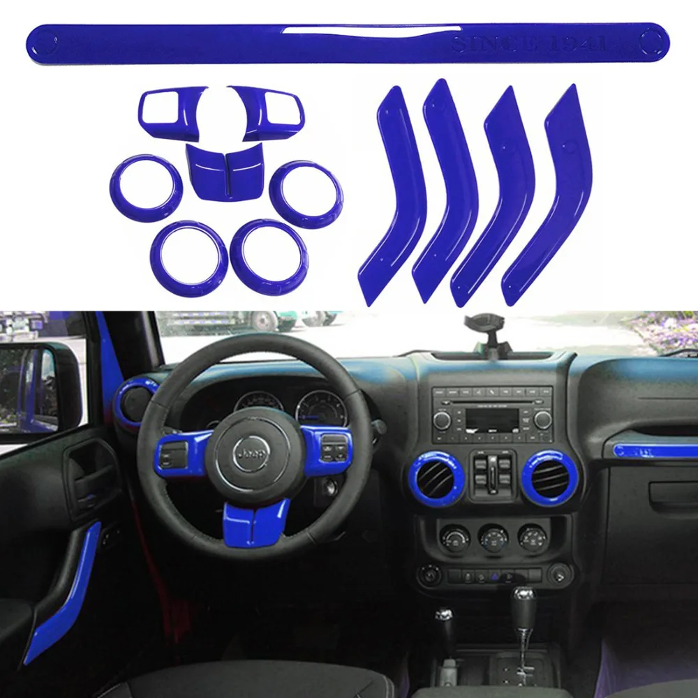 12 шт. синяя отделка рулевого колеса из АБС-пластика воздуховод аксессуары для