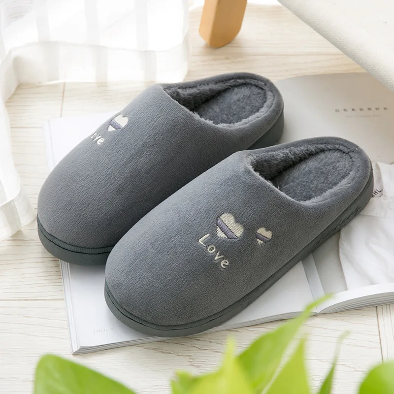 

Nice Tide Winter Home Cotton Slippers Female Indoor non-slip Couple Thick Bottom Warm Plush Month Cotton Slippers Male