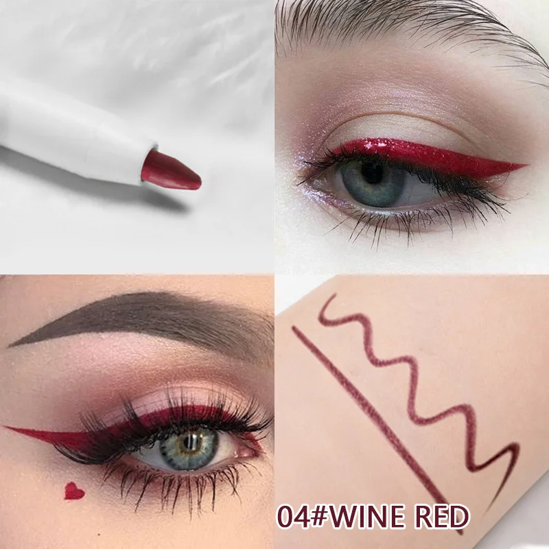 WINE RED Фирменная новинка, Водостойкая Подводка для глаз, цветная жидкая подводка для глаз, ручка, долговечная, макияж, косметика, Черная Подводка для глаз, карандаш, легко носить - Цвет: WINE RED