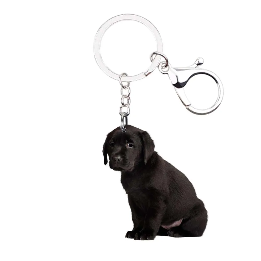 

Labrador retriever Keychain Sit Dog Animal Lobster clasp Silver keyring NOT 3D bag drop car accessories for girls llaveros 2021
