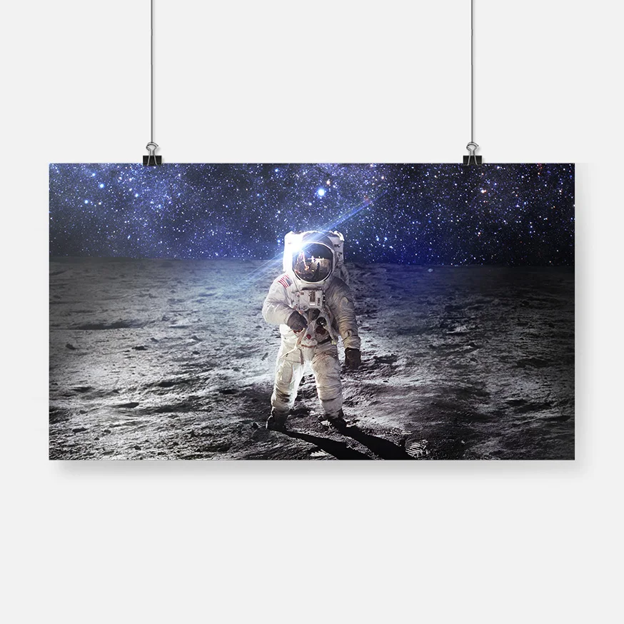 Астронавт Космос научная фантастика Плакат рамка деревянная Холст Картина