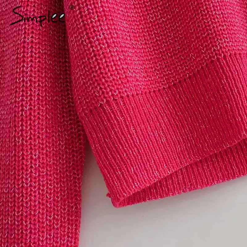Simplee Элегантное джемпер с длинным рукавом Вязаная пуловер осень-зима | Женская