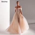 Вечерние платья с открытыми плечами Booma, расшитое бисером, а-силуэт