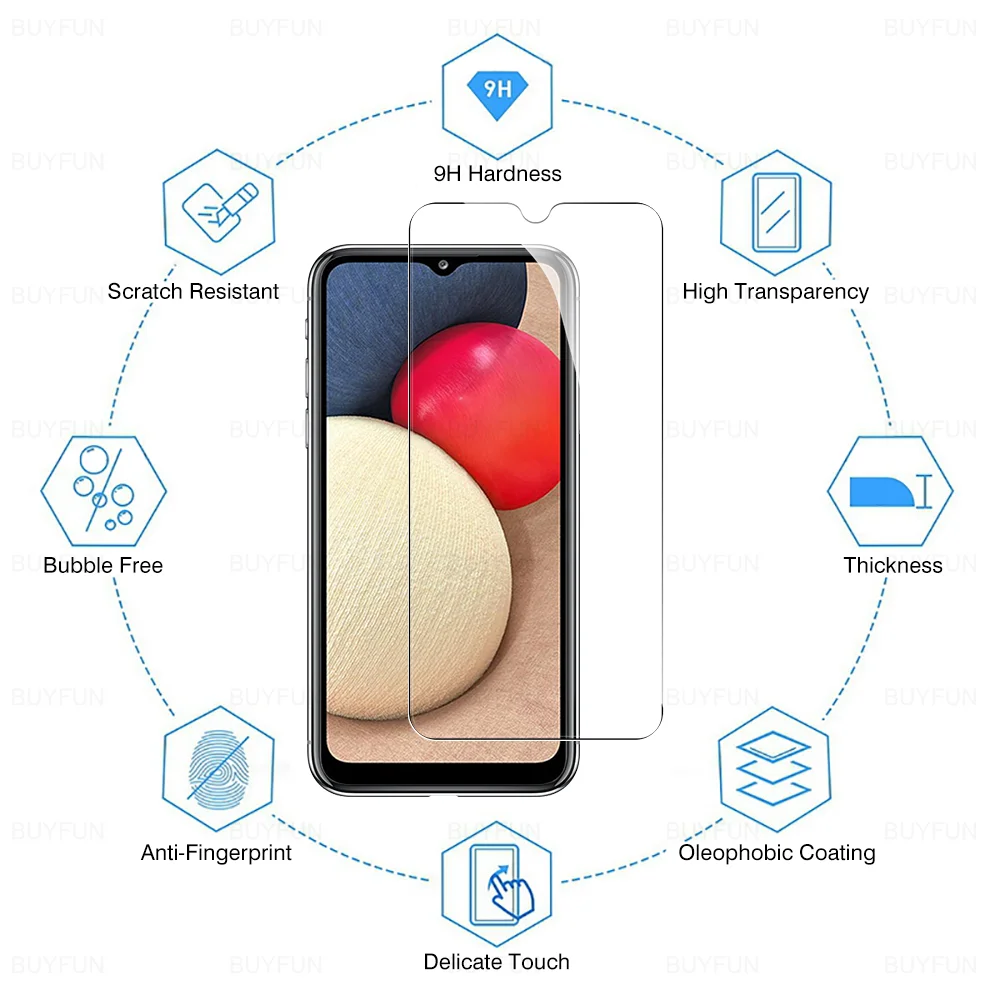 

Screen Protector For Samsung Galaxy A02S Tempered Glass 9H Safety Protective Front Glass Film On For samsung A 02 S 02S A02 S