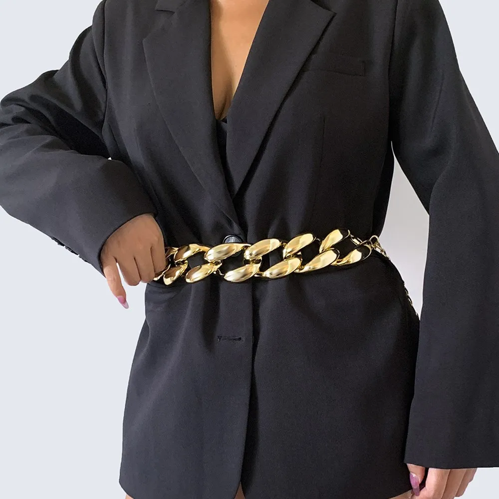 

Cosysail панцирная цепь из пластика Толстая панцирная Майами цепь для женщин пикантный акриловый Пояс Ремни для вечеринки платье ювелирные изд...