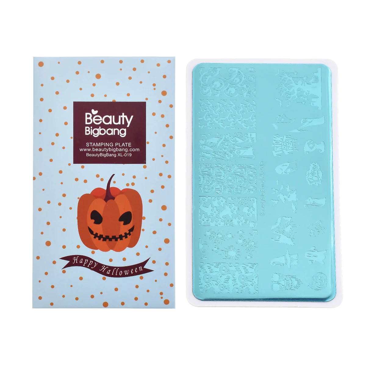 BeautyBigBang прямоугольные штампованные пластины для ногтей тема Хэллоуина штамп