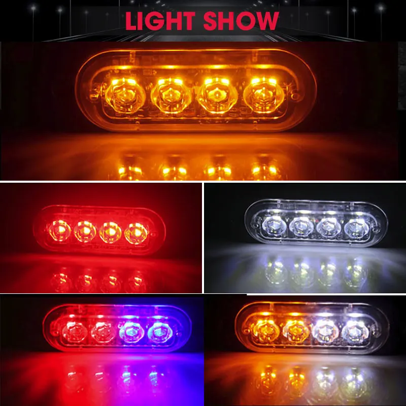 Авто Стайлинг ярко белого и желтого цвета красные Синие 4 светодиодный