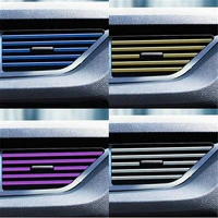 10pcs car interior chrome strip air condition vent decorative u shape edge decal trim sticker moulding car styling accessories