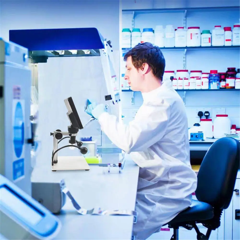 Цифровой микроскоп с увеличением 1200х и HD экраном 7 дюймов подходит для изучения