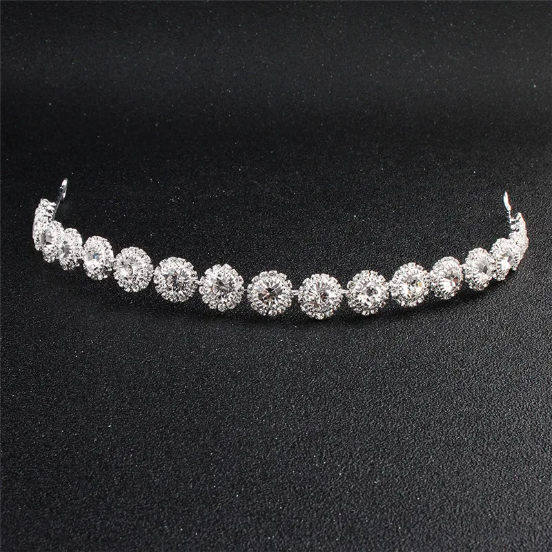 OKILY элегантные круглые стразы свадебные повязки на голову Невесты повязка